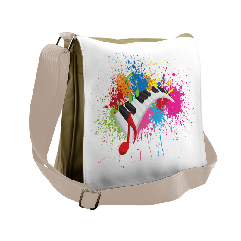 Paint Splatter Keyboard Fun Messenger Bag