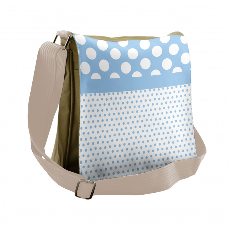 Baby Blue Polka Dots Messenger Bag