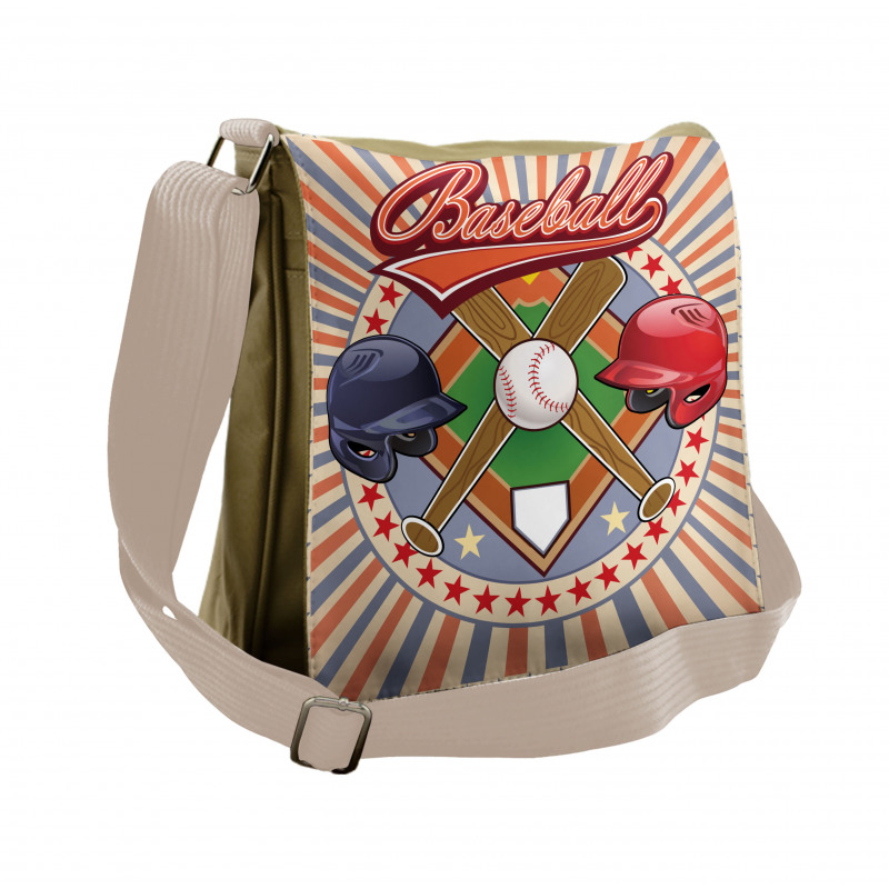 Retro Pop Art Baseball Messenger Bag