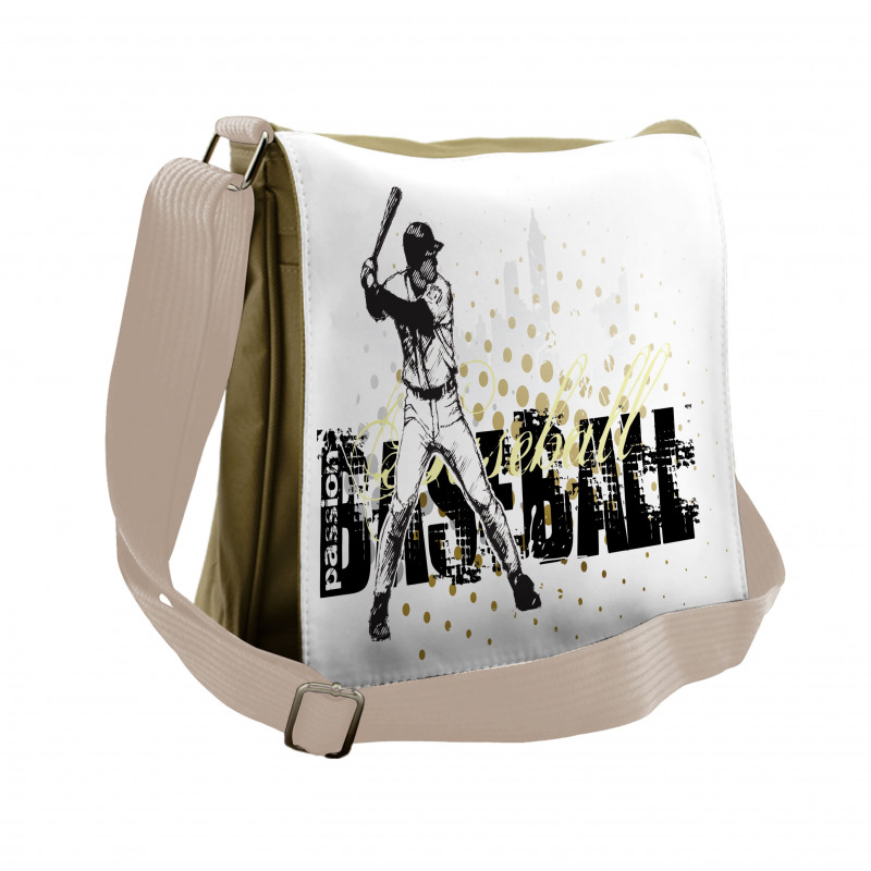 Baseball Grunge Batting Messenger Bag