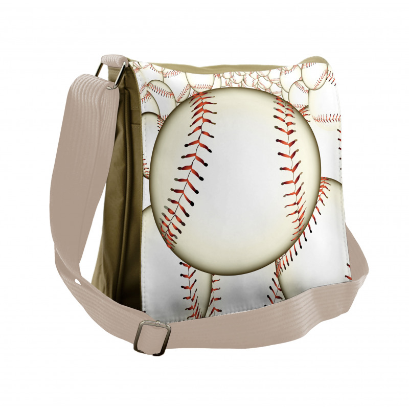 Baseball Ball Pattern Messenger Bag
