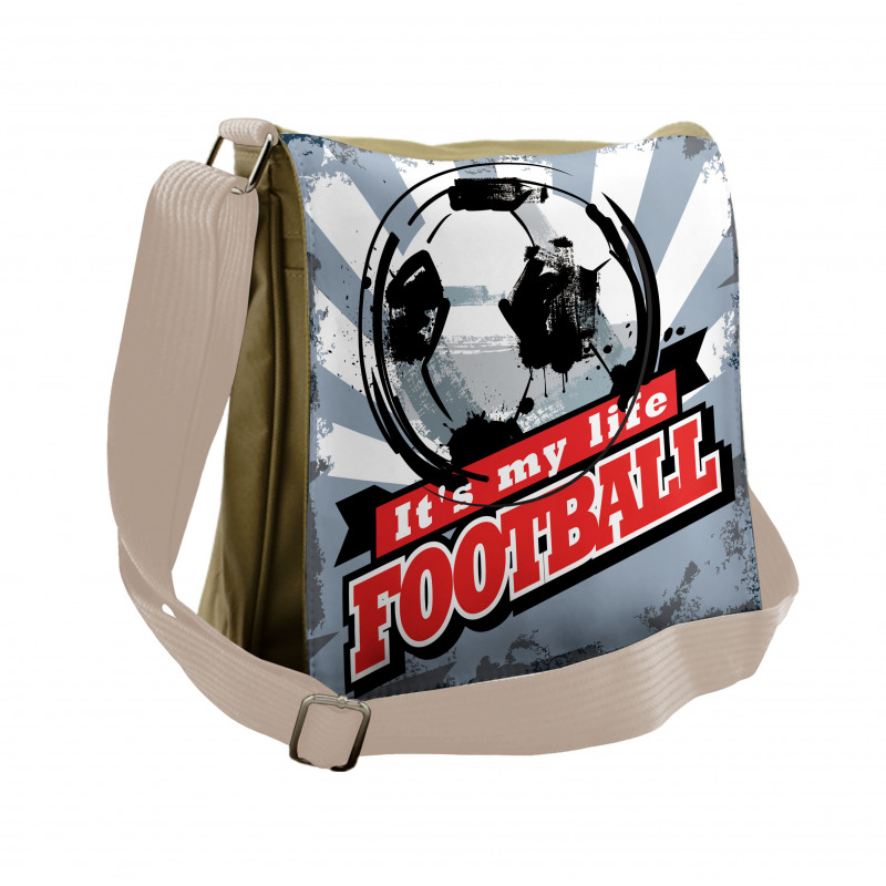 Grungy Football Pop Art Messenger Bag