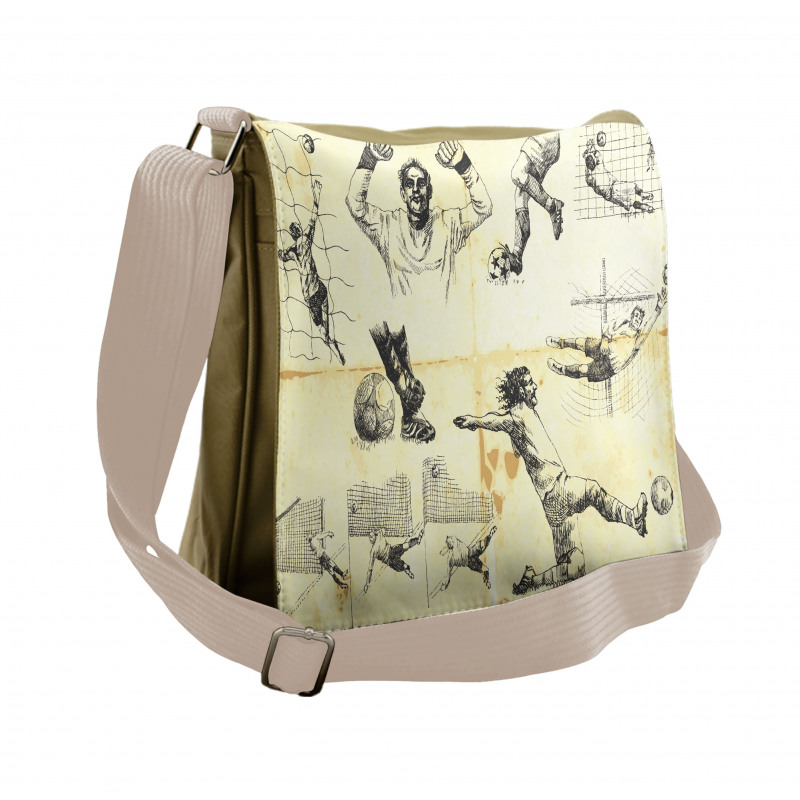 Soccer Players Artwork Messenger Bag