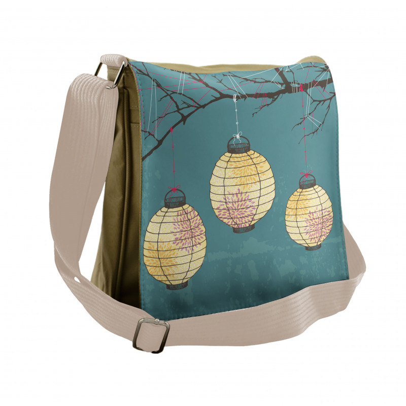 Lanterns Hanging on Tree Messenger Bag