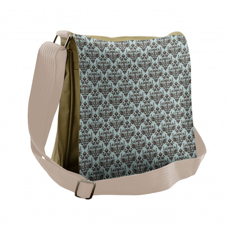 Damask Shapes Motif Messenger Bag