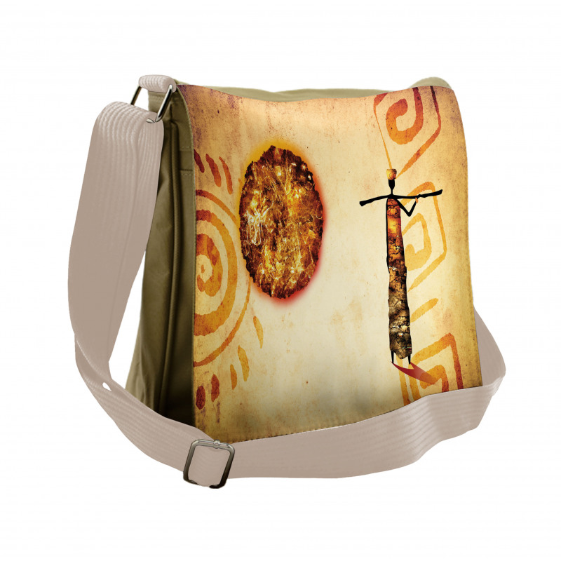 Brown Tribe Art Messenger Bag