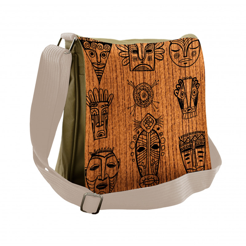 Native Masks Messenger Bag