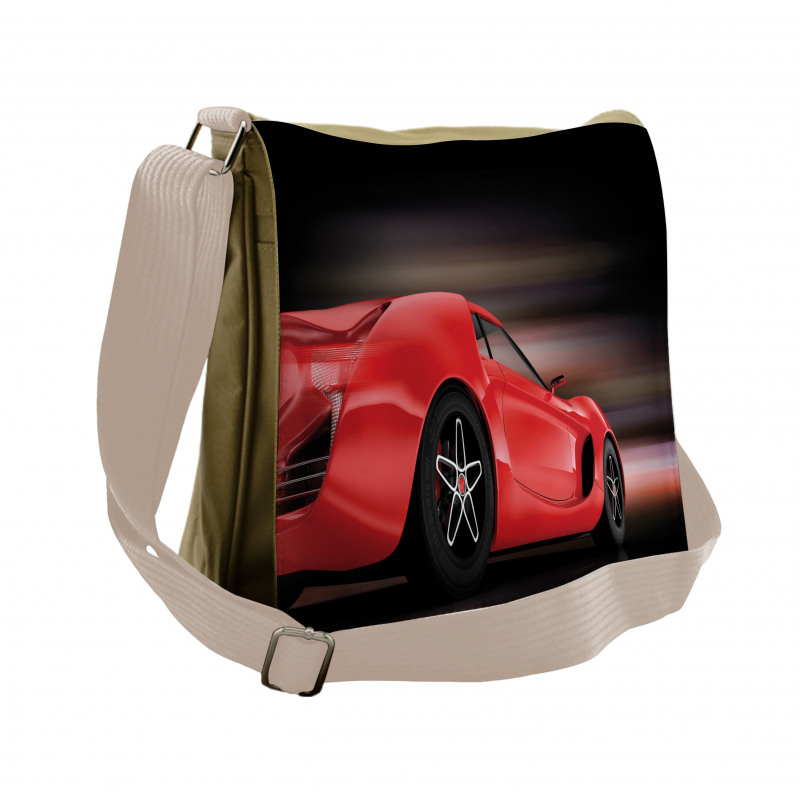 Futuristic Red Sports Messenger Bag