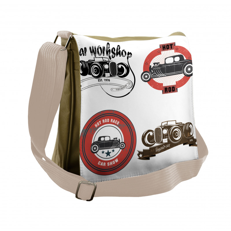 Retro Cars Pop Art Messenger Bag