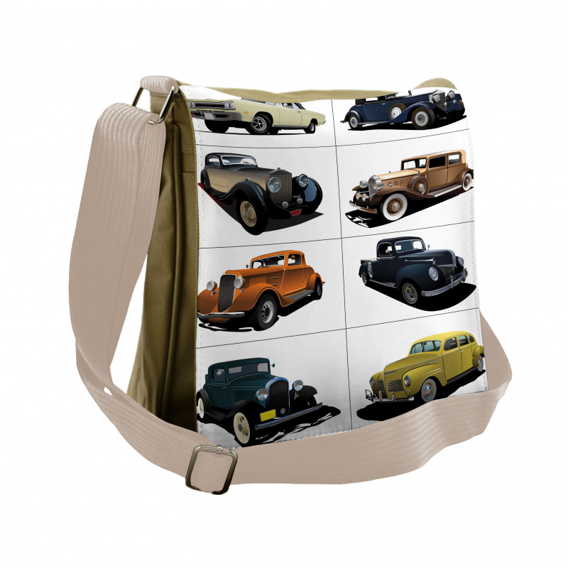 Collage of Fifties Car Messenger Bag