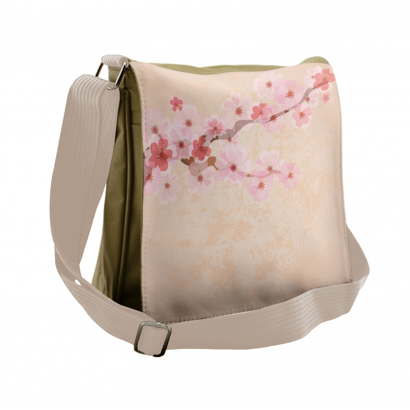 Pink Cherry Blossoms Messenger Bag