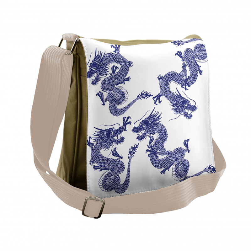 Japanese Dragons Mythical Messenger Bag