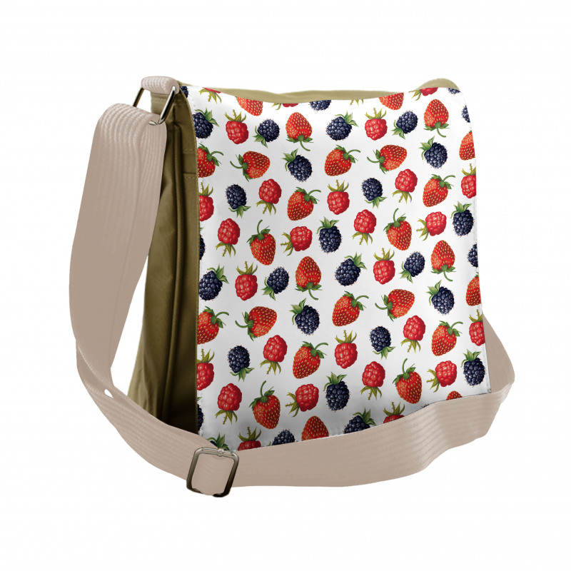 Strawberries Raspberry Messenger Bag