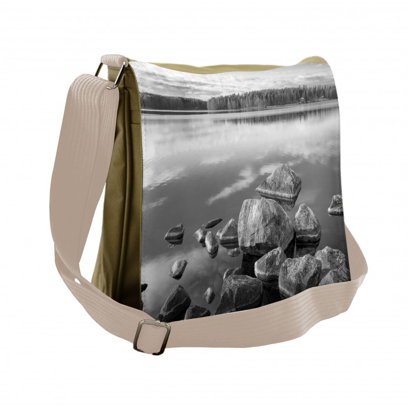 Rock in Lake Shore Messenger Bag