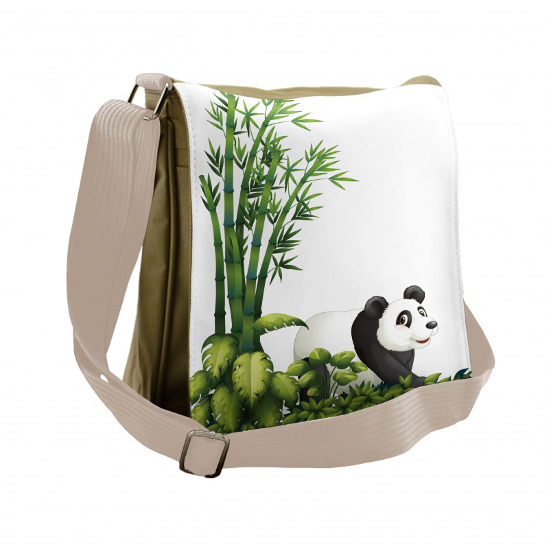 Panda Bear Bamboo Messenger Bag