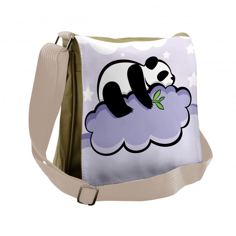 Sleeping Panda on Cloud Messenger Bag