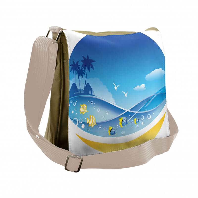 Tropic Cartoon Sea Messenger Bag
