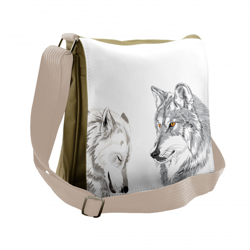 Sketchy Portraits Wildlife Messenger Bag