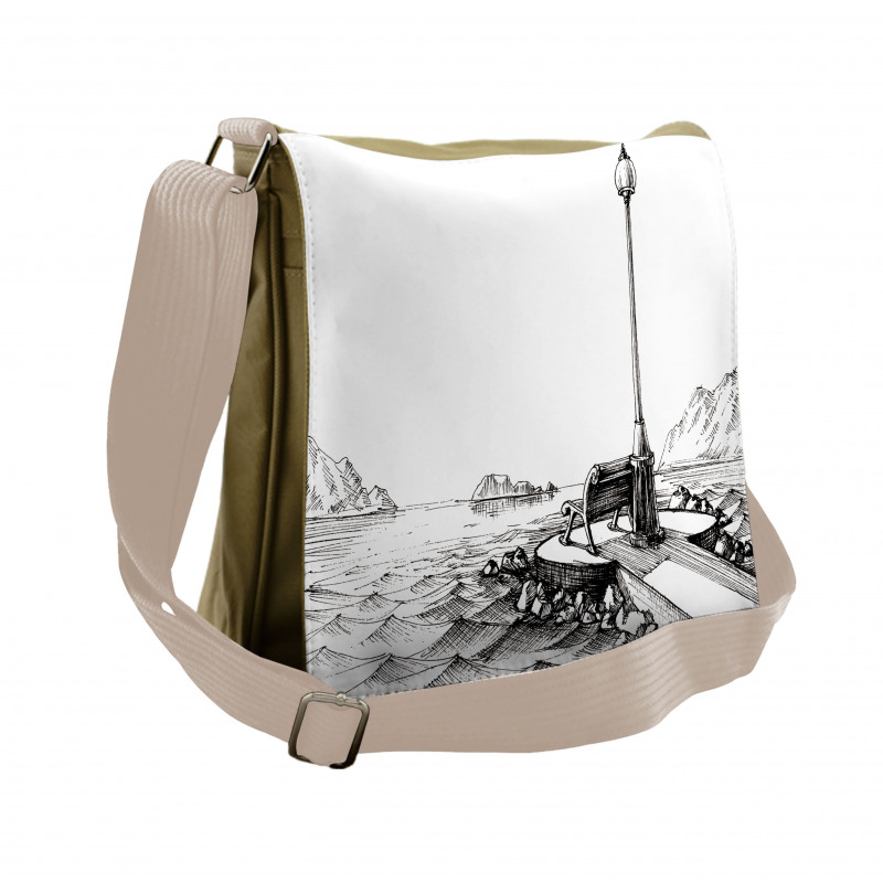 Bench Lantern Ocean Messenger Bag