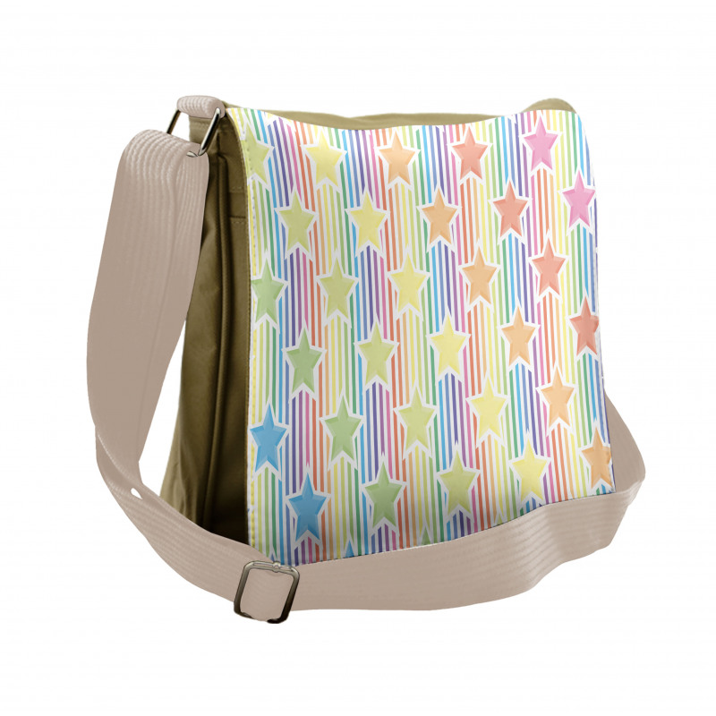 Star Rainbow Stripes Messenger Bag