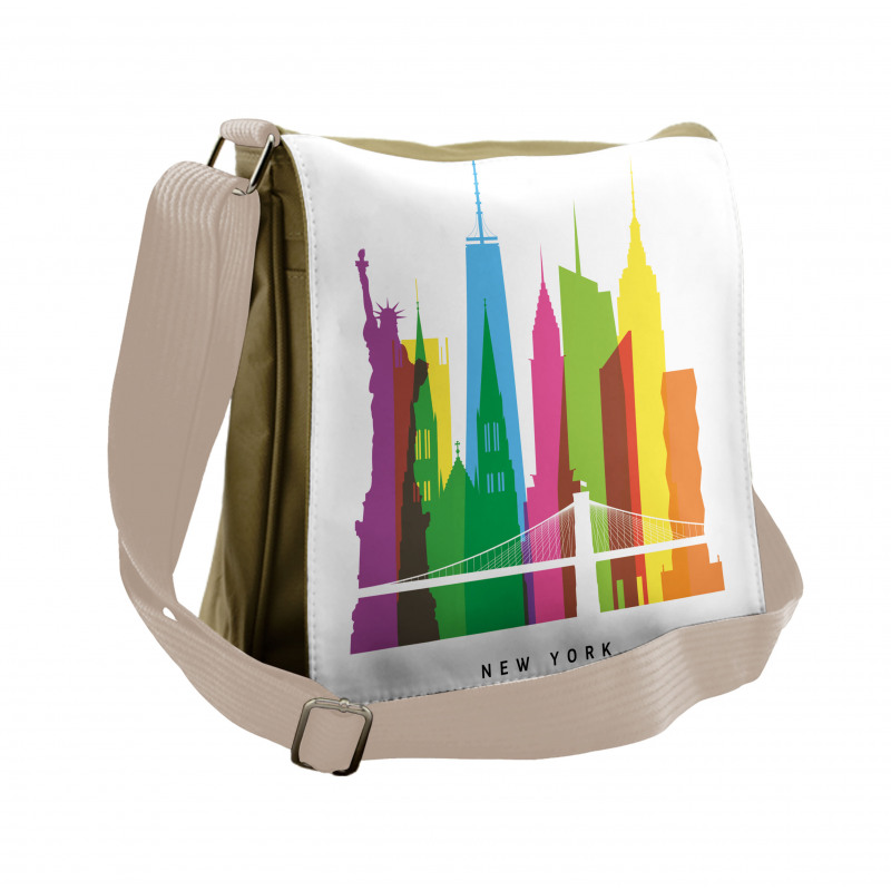 New York Landmarks Messenger Bag