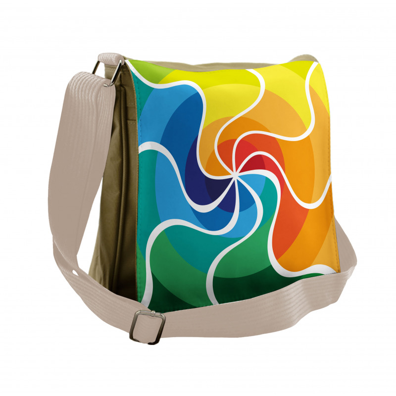 Rainbow Spiral Messenger Bag