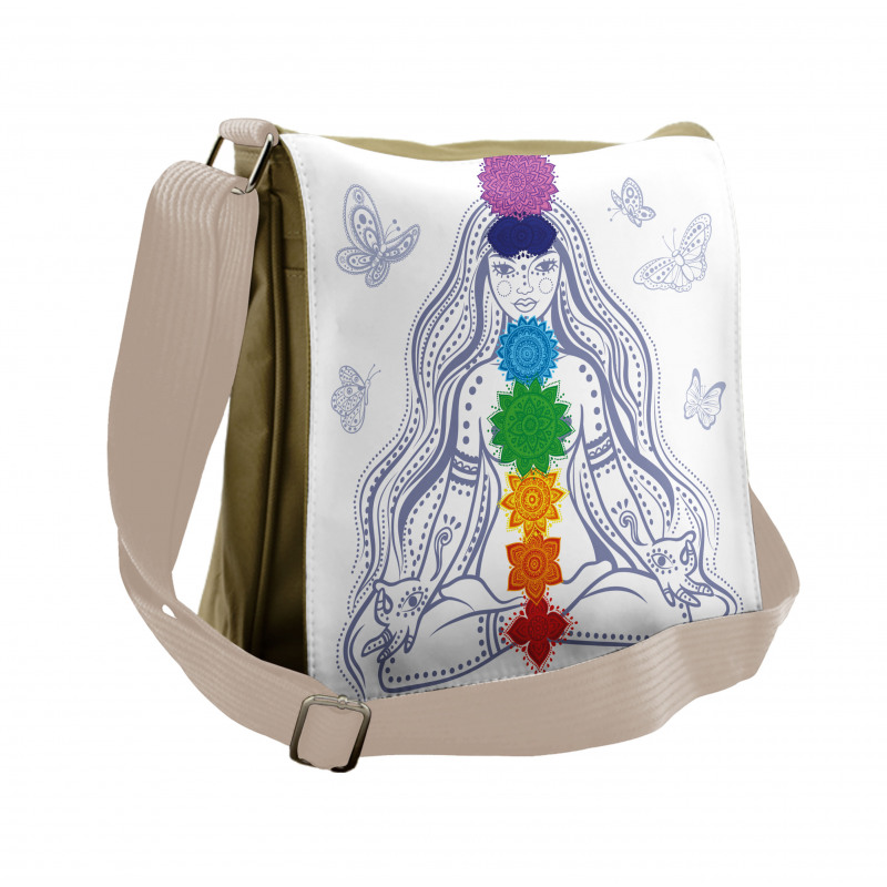 Yoga Meditation Lotus Pose Messenger Bag