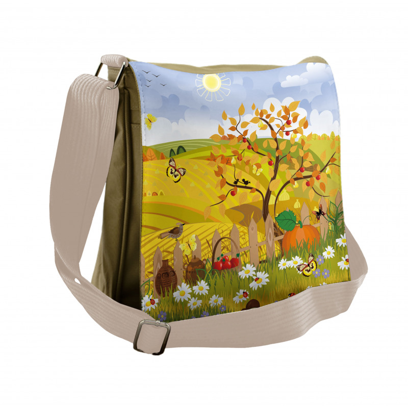 Autumn Garden Daisies Messenger Bag