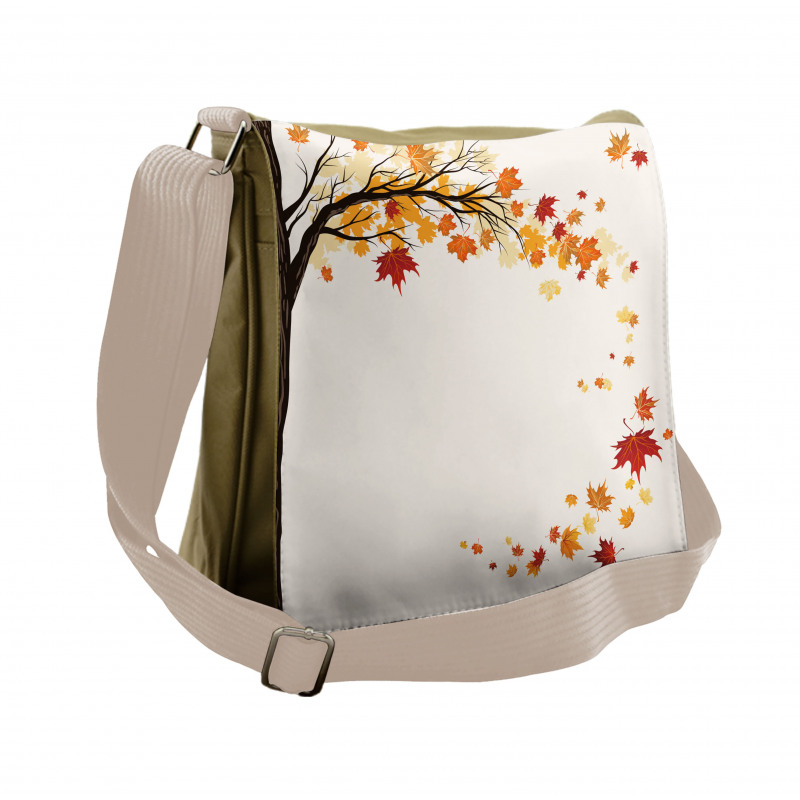 Flying Maple Leaf Seasons Messenger Bag