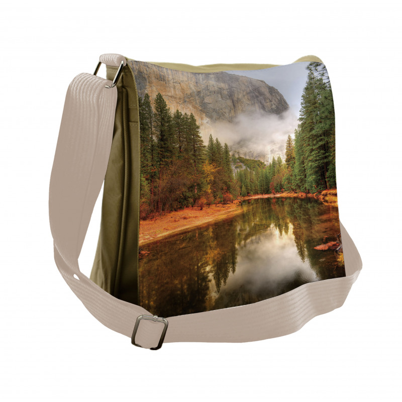 River in Morning View Messenger Bag