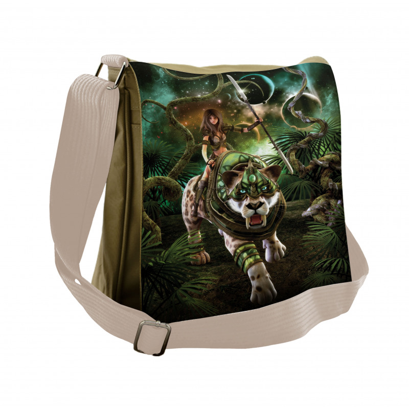 Fantasy Tiger Galaxy Messenger Bag