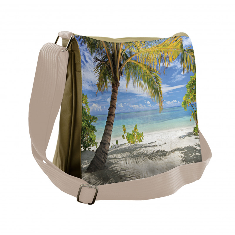 Palm Trees Coastline Messenger Bag