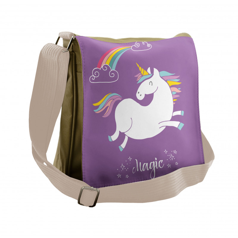 Purple Kids Rainbow Messenger Bag