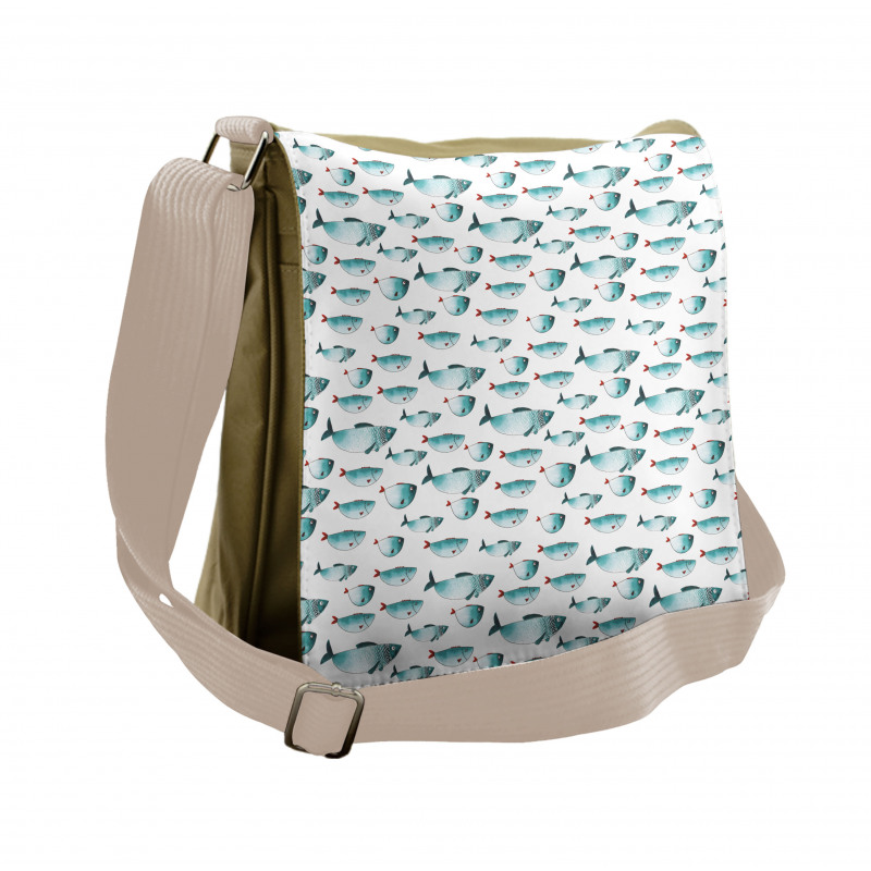 Watercolor Marine Animal Messenger Bag