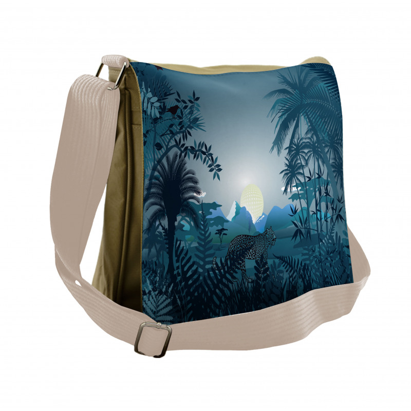 Tiger in Hazy Rainforest Messenger Bag