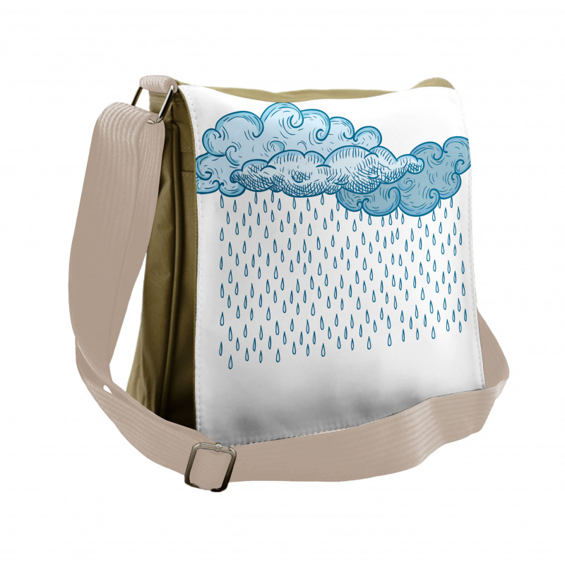 Rain Cloud Sketch Fall Messenger Bag