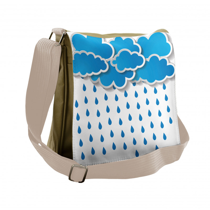 Puffy Clouds Rainy Day Messenger Bag