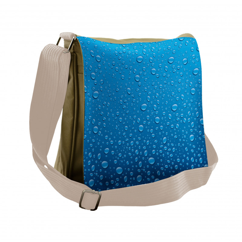 Water Drops Aquatic Rain Messenger Bag