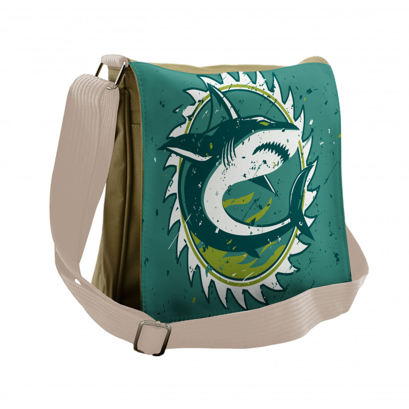 Shark Hunter Marine Art Messenger Bag