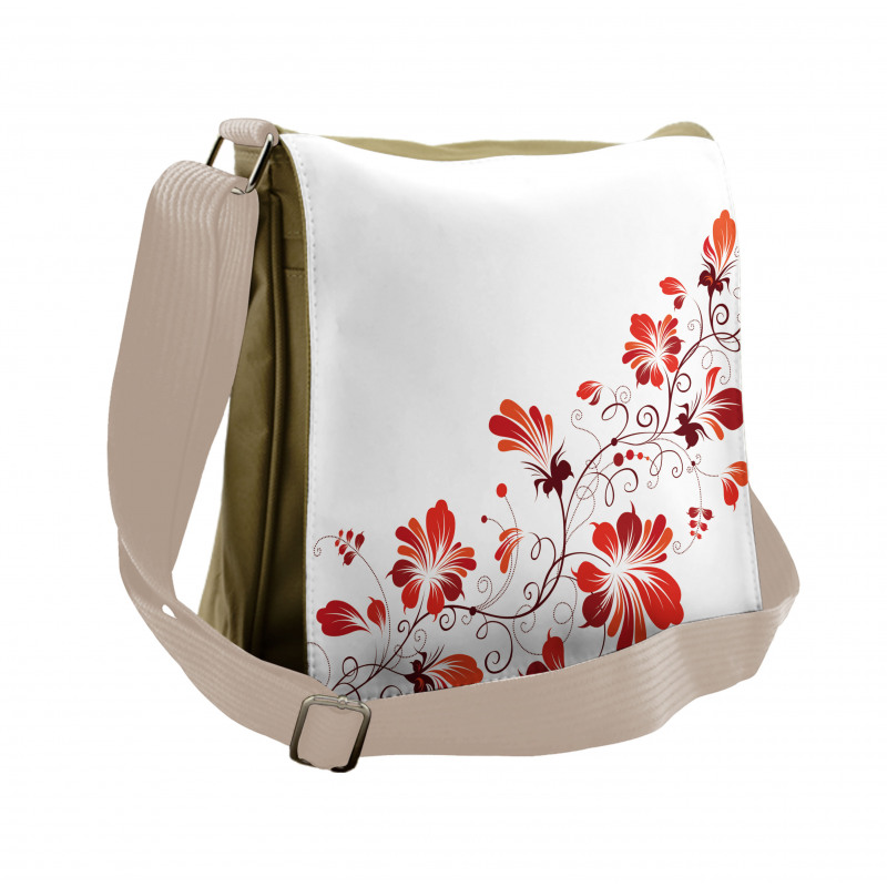 Floral Petal Ornaments Messenger Bag