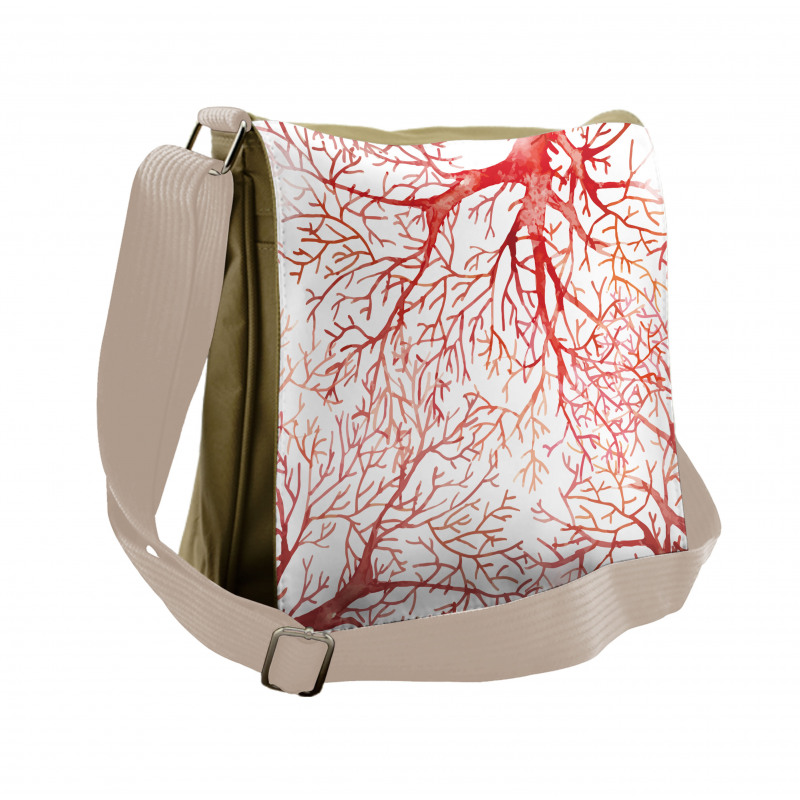 Watercolor Branchs Fall Messenger Bag