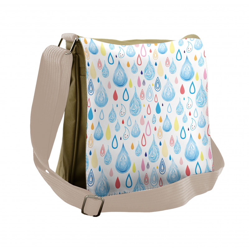 Funny Raindrop Autumn Messenger Bag