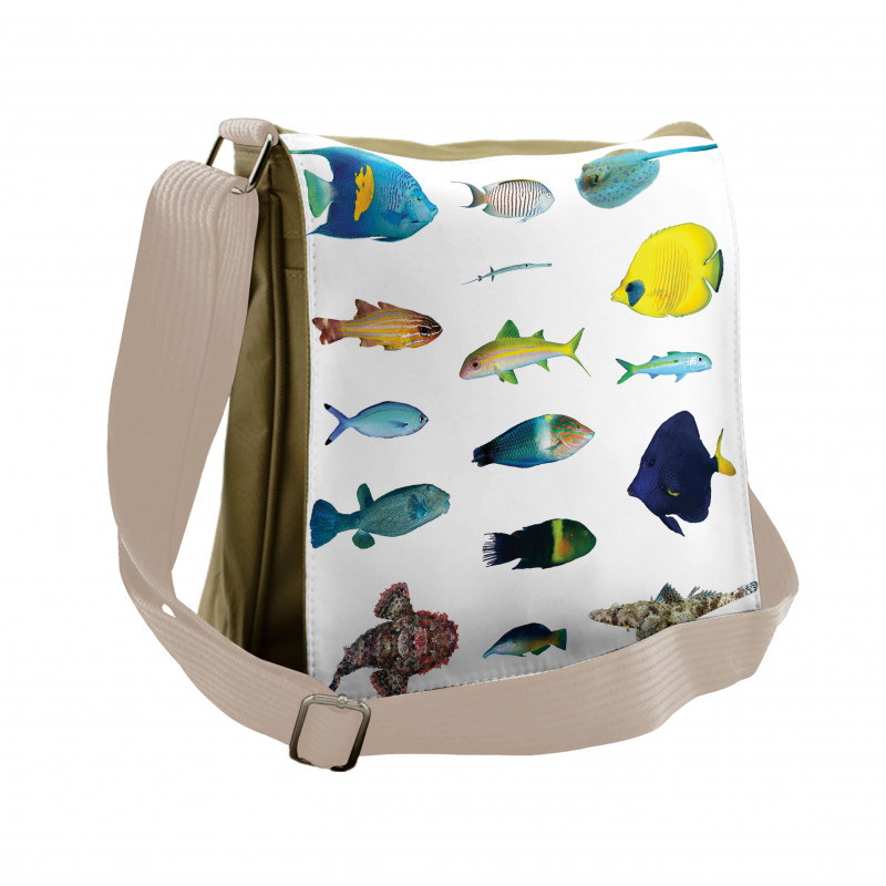 Marine Life Creatures Messenger Bag