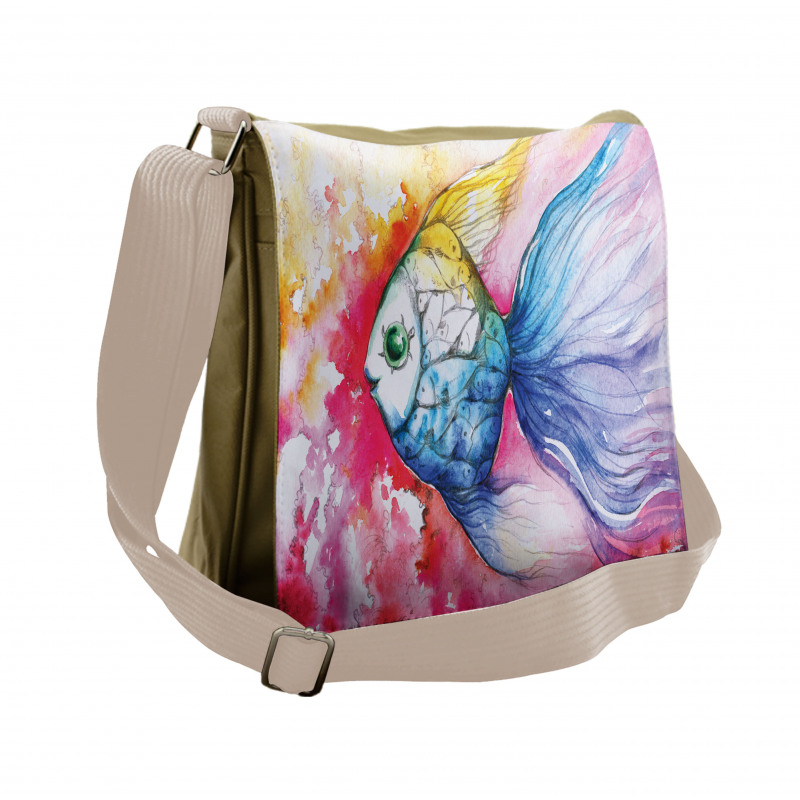Watercolor Abstract Art Messenger Bag