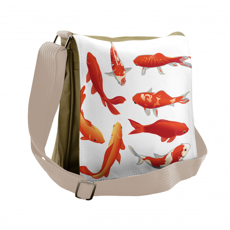 Koi Shoal Chinese Animal Messenger Bag