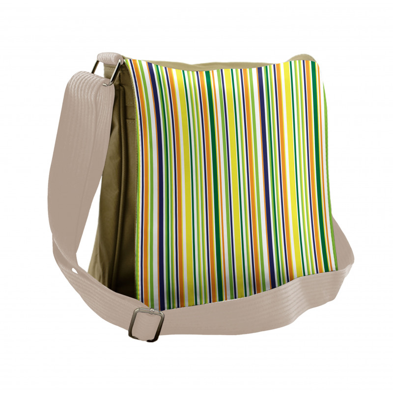 Vibrant Lines Pattern Messenger Bag