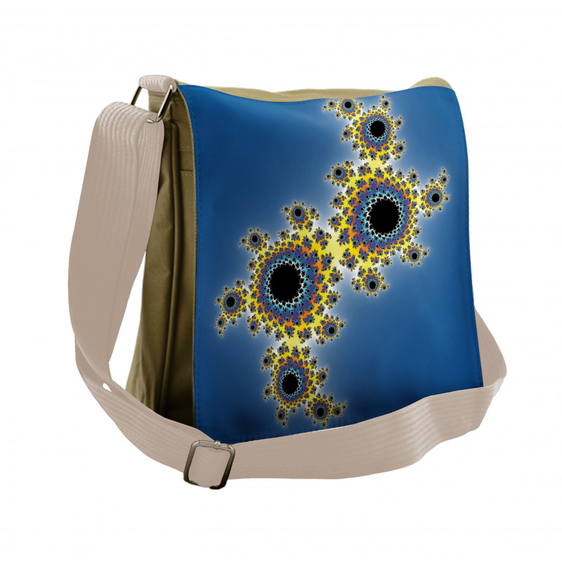 Floral Rotary Lines Messenger Bag