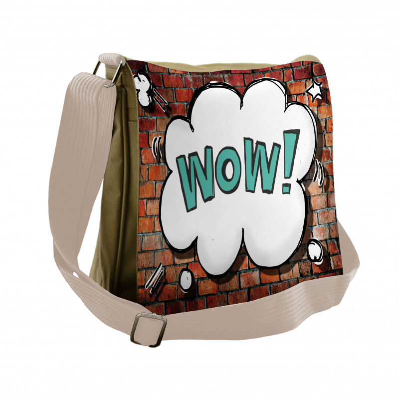 Words Cracked Brick Wall Messenger Bag