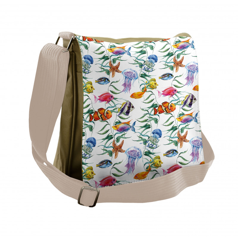 Watercolor Underwater Messenger Bag