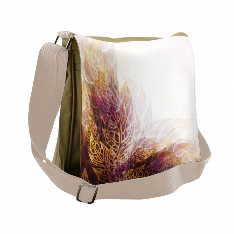 Floral Leaf Artwork Messenger Bag